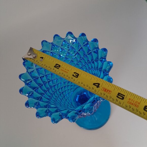 Westmoreland Sawtooth Bermuda Blue Celery Vase - Picture 5 of 7